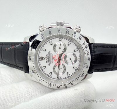 Rolex Daytona Leather Strap White Face High Quality Rolex Aftermarket Watch